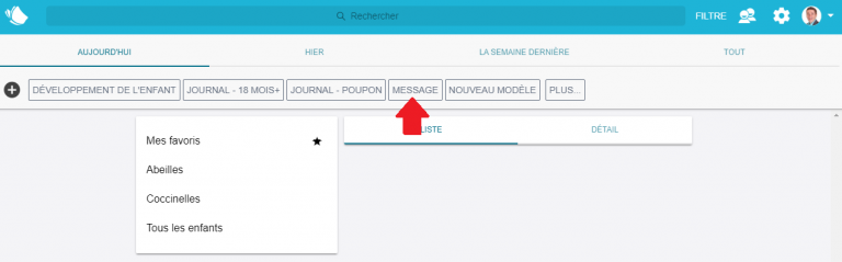 Cahier de communication : choisir le groupe qui recevra le message
